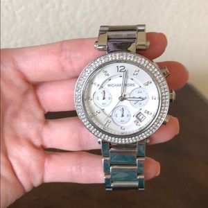 Silver women’s Michael Kors watch